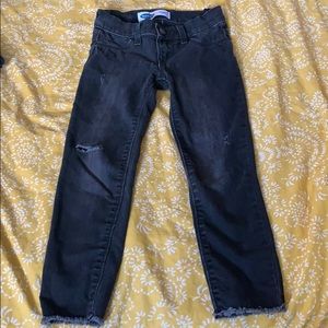 Black ripped denim jeggings - adjustable!